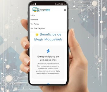 Mockup del diseño web adaptado a dispositivos móviles